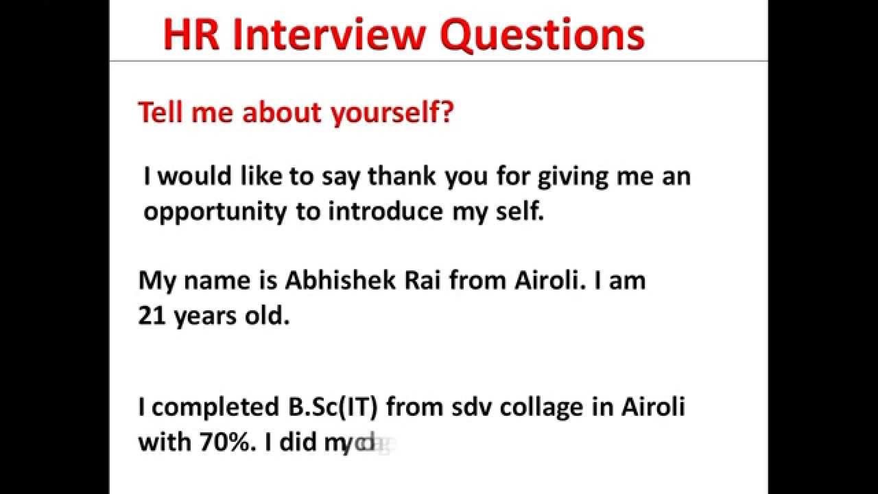 how to introduce myself in interview job
