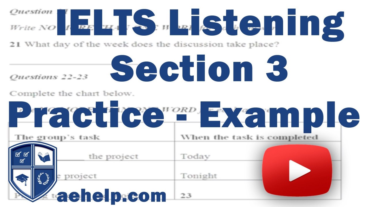 IELTS Listening Section 3 Practice Example with Answer Key