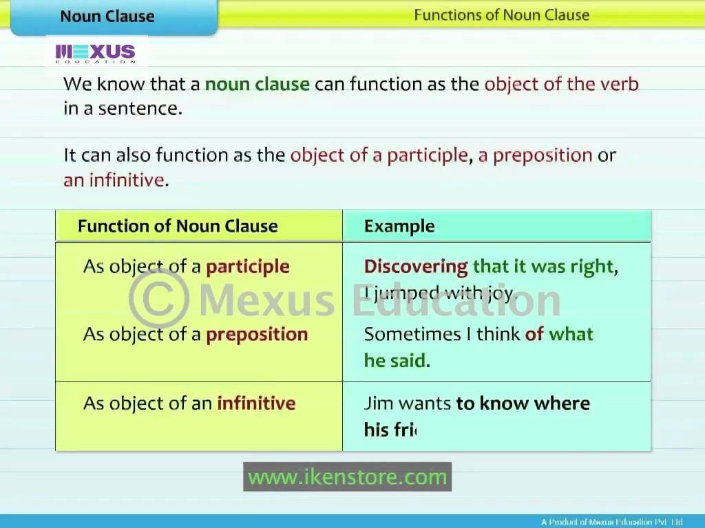 Noun functions